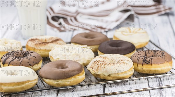 Fresh made Donuts as detailed close-up shots (selective focus)