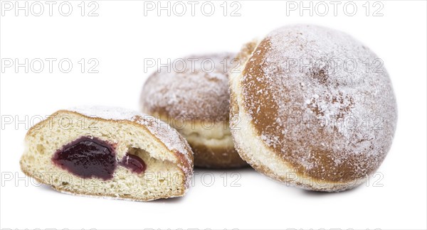 Portion of homemade Berliner Doughnuts (selective focus, close-up shot)