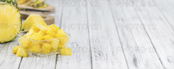 Some homemade Pineapple (sliced) as detailed close-up shot, selective focus