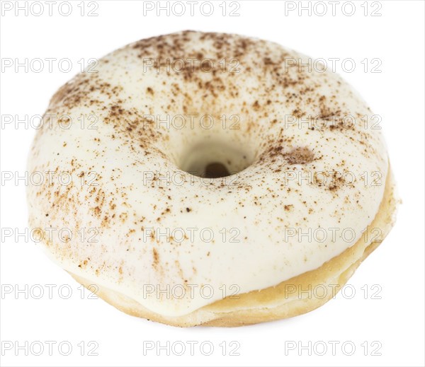 Fresh made Donuts isolated on white background (selective focus)