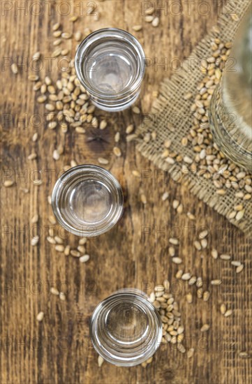 Portion of Wheat Liqueur as detailed close-up shot, selective focus