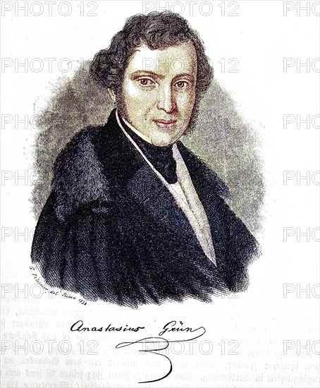 Count Anton Alexander von Auersperg, 11 April 1806, 12 September 1876, pseudonym: Anastasius Grün,