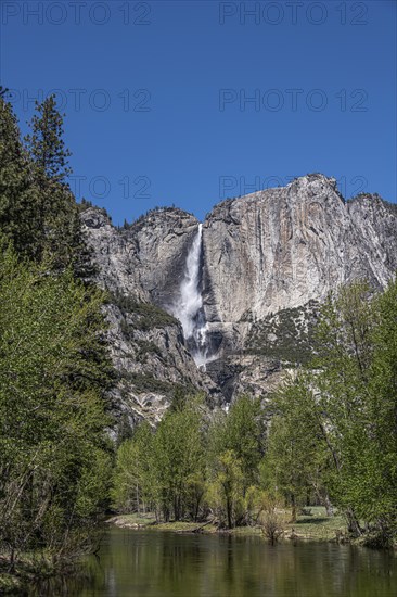 Yosemite Falls with small creek in front
