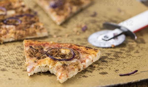 Fresh sliced Pizza as detailed close-up shot (selective focus)