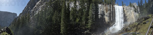 Vernal Falls panoramic view in Yosemite National Park