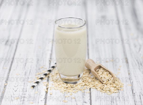 Portion of Oat Milk as detailed close-up shot, selective focus