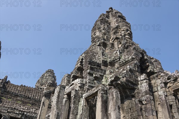 Bayon temple with it's face statues in Ankor Wat, Cambodia, Asia
