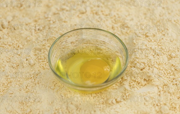 Fresh Whole Powdered Eggs as detailed close-up shot (selective focus)