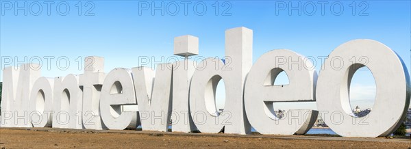 The Montevideo city sign. A tourist hotspot in the city