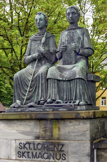 Monument, St.Lorenz and St.Magnus, Kempten, Allgäu, Swabia, Bavaria, Germany, Europe