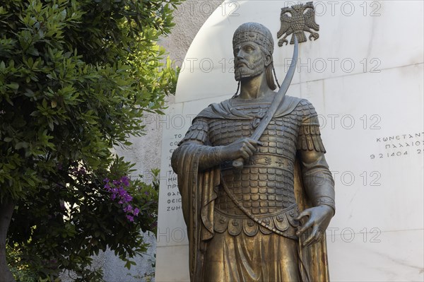Statue of Konstantinos XI Palaiologos, Byzantine emperor, 15th century, Mitropoleos Square, Athens,