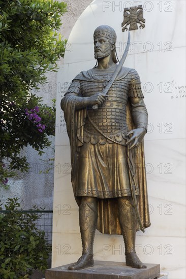 Statue of Konstantinos XI Palaiologos, Byzantine emperor in the 15th century, Mitropoleos Square,