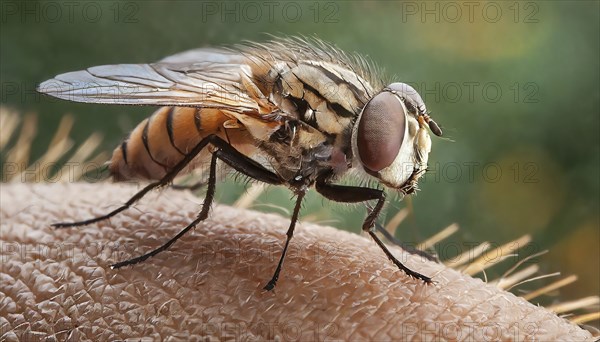 Symbol, animal, insect, close-up of a blowfly, Calliphoridae, Calliphora vicina, AI, generated, AI