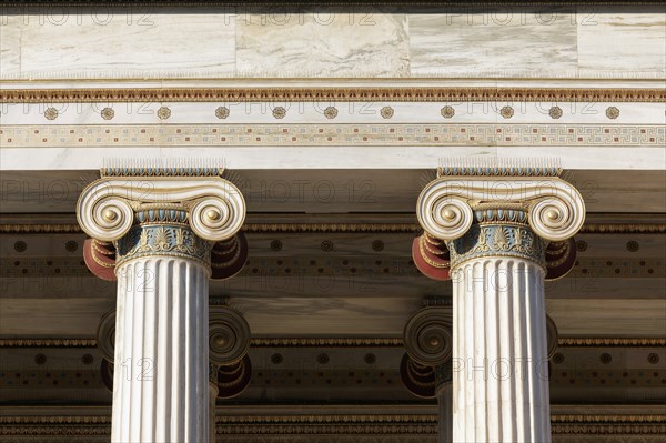 Ionic Columns of the Academy of Athens, neoclassical building from 1885, architect Theophil von