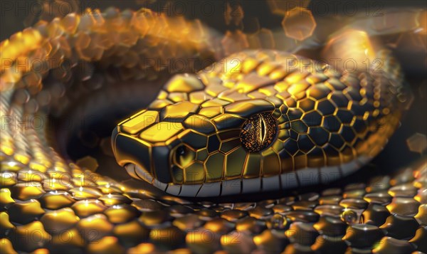 Abstract snake figure closeup AI generated