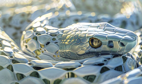 Abstract snake figure closeup AI generated