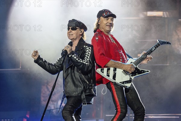 Singer Klaus Meine and guitarist Matthias Jabs from the band Scorpions at the Wacken Open Air in