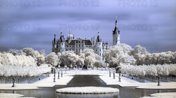 Schwerin Castle Infrared blue Schwerin Germany