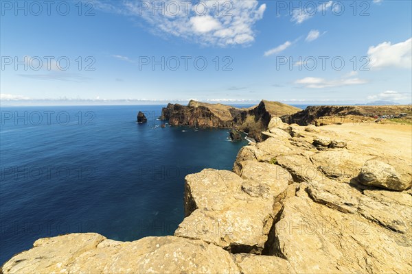 Sao Lourence Eastern Part of Madeira Island on Sunny Day. Ponta do Rosto Viewpoint. Cliffs,