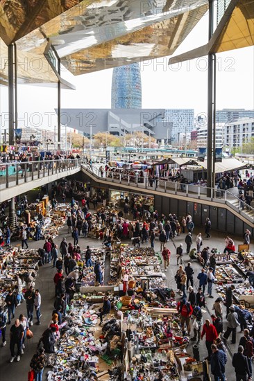 Flea market Mercat dels Encants in Barcelona, Spain, Europe