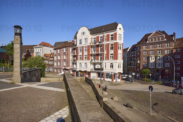 Residential development from the churchyard of the main church of St Michaelis, Michel, Free and