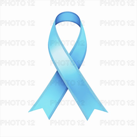 Light blue ribbon over a transparent background. Symbol of prostate cancer and trisomy awareness.