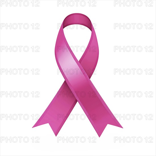 Pink ribbon over a transparent background. Symbol of Breast Cancer awareness. AI generated