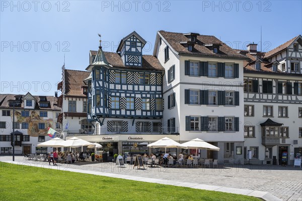 Old town ensemble, historic old town houses, Gallusstrasse, monastery quarter, old town of Sankt