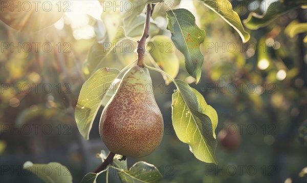 Close-up of a perfectly shaped pear AI generated