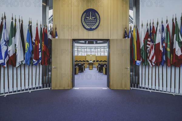 Courtroom at the International Tribunal for the Law of the Sea, photographed in Hamburg, 26 July