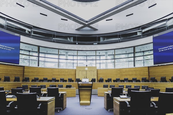 Courtroom at the International Tribunal for the Law of the Sea, photographed in Hamburg, 26 July