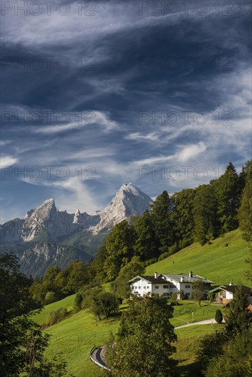 Maria Gern and Watzmann, Berchtesgadener Land, Upper Bavaria, Bavaria, Germany, Europe