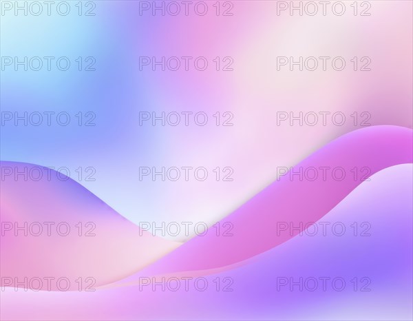 Abstract pastel gradient with fluid waves in pink and blue tones, creating a soft and dreamy
