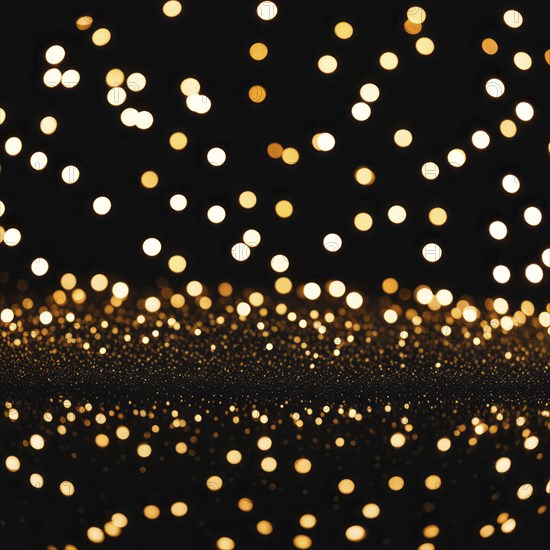 Abstract image of warm-colored lights reflecting to create a bokeh effect with a glowing pattern