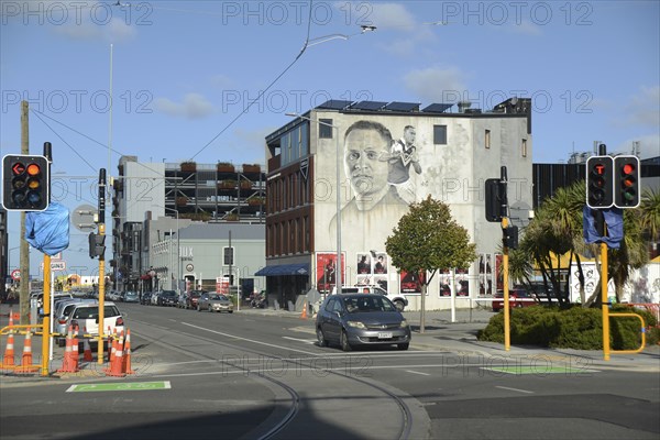 CHRISTCHURCH, NEW ZEALAND, FEBRUARY 24, 2022: An inner city block takes on a new look from the