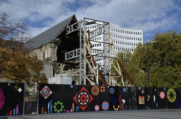 CHRISTCHURCH, NEW ZEALAND, APRIL 20, 2018: The iconic Anglican Cathedral remains a ruin in