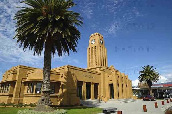 WESTPORT, NEW ZEALAND, MARCH 11, 2015: The iconic clock tower and council chambers building in