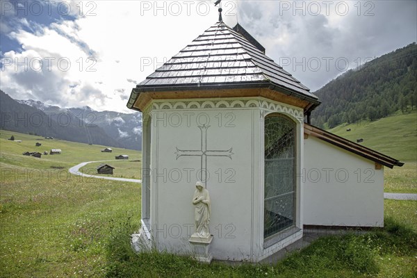 Maria Schnee Chapel in Pfundser Schey, Pfunds, Tyrolean Oberland, Austria, Europe