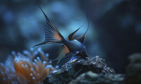 Angelfish in the water closeup AI generated