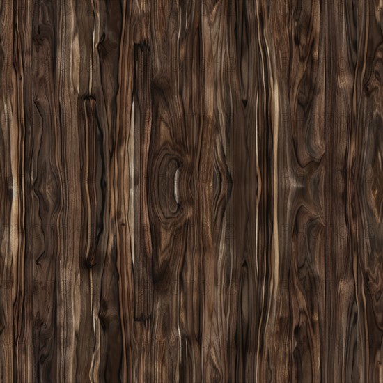 Dark brown walnut wood seamless pattern, wooden texture AI generated