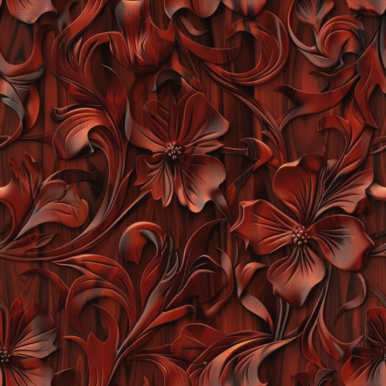 Rosewood seamless pattern, wooden texture AI generated