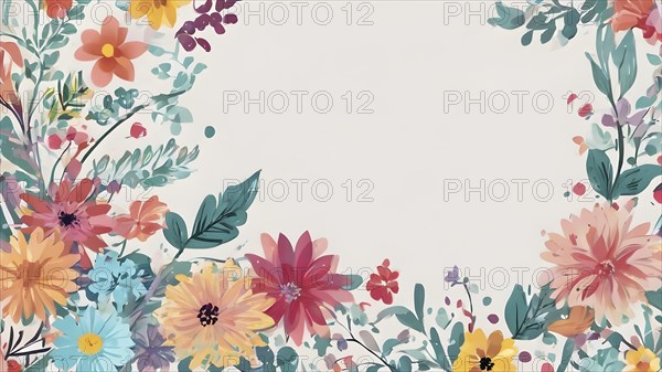 Floral brochure design template with copyspace. Abstract modern floral background design template.