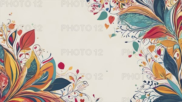 Floral brochure design template with copyspace. Abstract modern floral background design template.