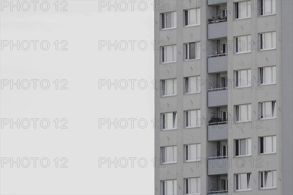 Prefabricated building in Marzahn, photographed in Berlin, 07/08/2024