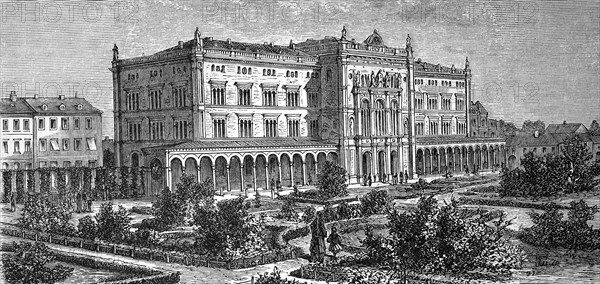 The University in Königsberg, Kaliningrad, Russia, in 1880, Historical, digital reproduction of an