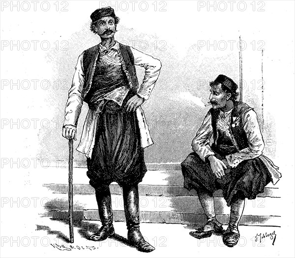 Kawass or Kawassen, Ottoman police servant from Montenegro, 1880, Historical, digital reproduction