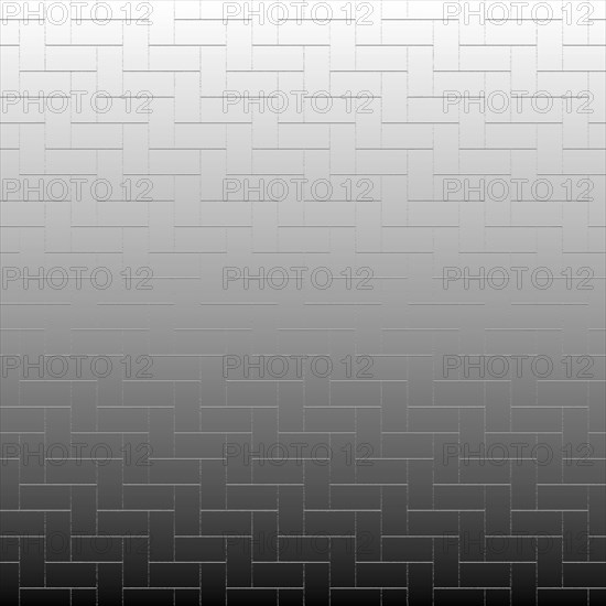 A geometric pattern with a herringbone design transitioning from black at the bottom to white at