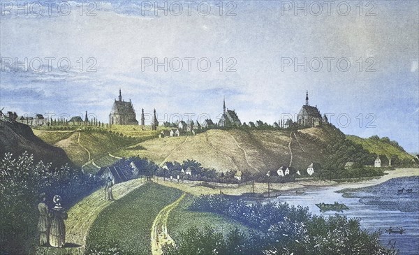 Historical view, 19th century, of the town of Culm or Kulm, formerly Prussia, Germany, today