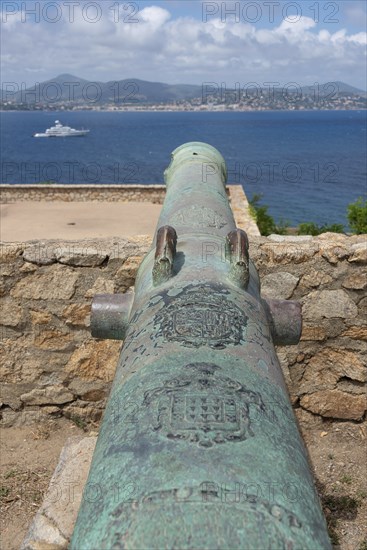 Historic cannon of the citadel of Saint-Tropez, built in 1602 for defence against the Ottoman