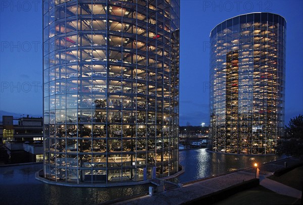 Wolfsburg, 11.03.2009, Volkswagen new cars are stored in the Autostad car towers, Wolfsburg,